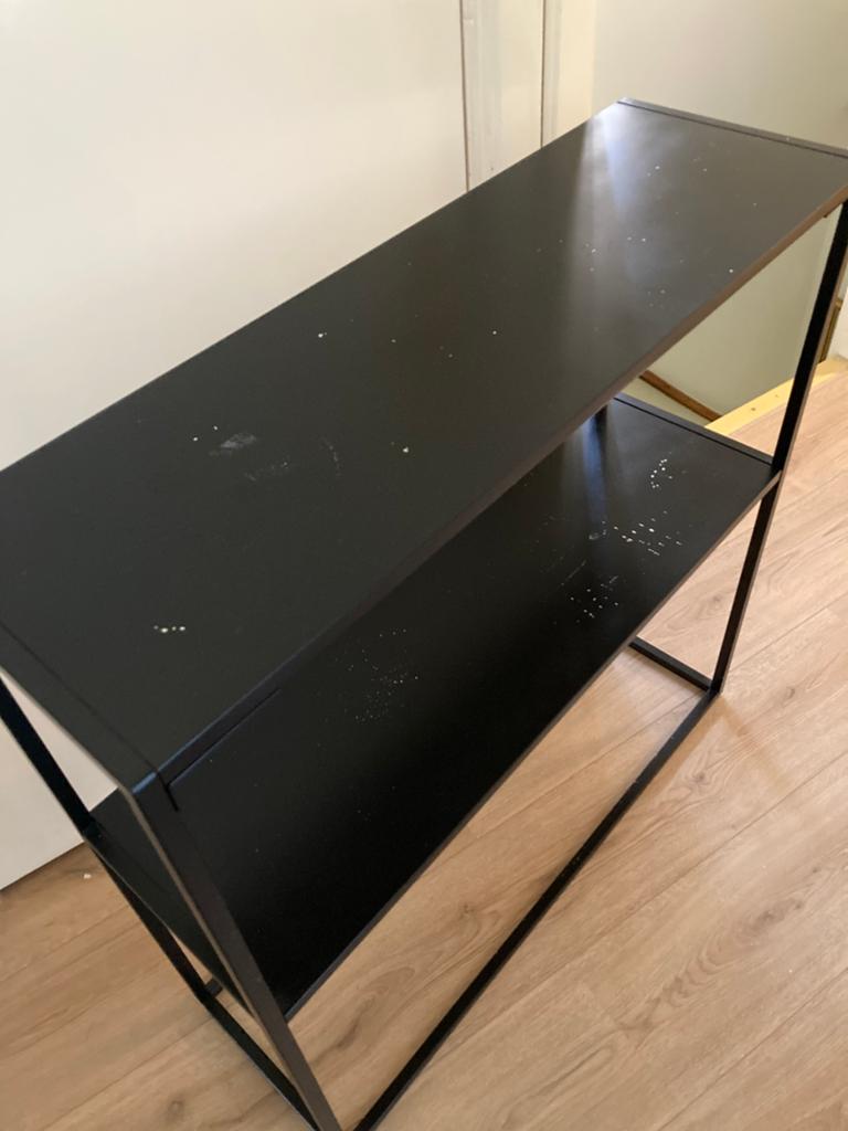 SIDETABLE ZWART METAAL, Ophalen, 100 tot 150 cm, 50 tot 100 cm, Zo goed als nieuw