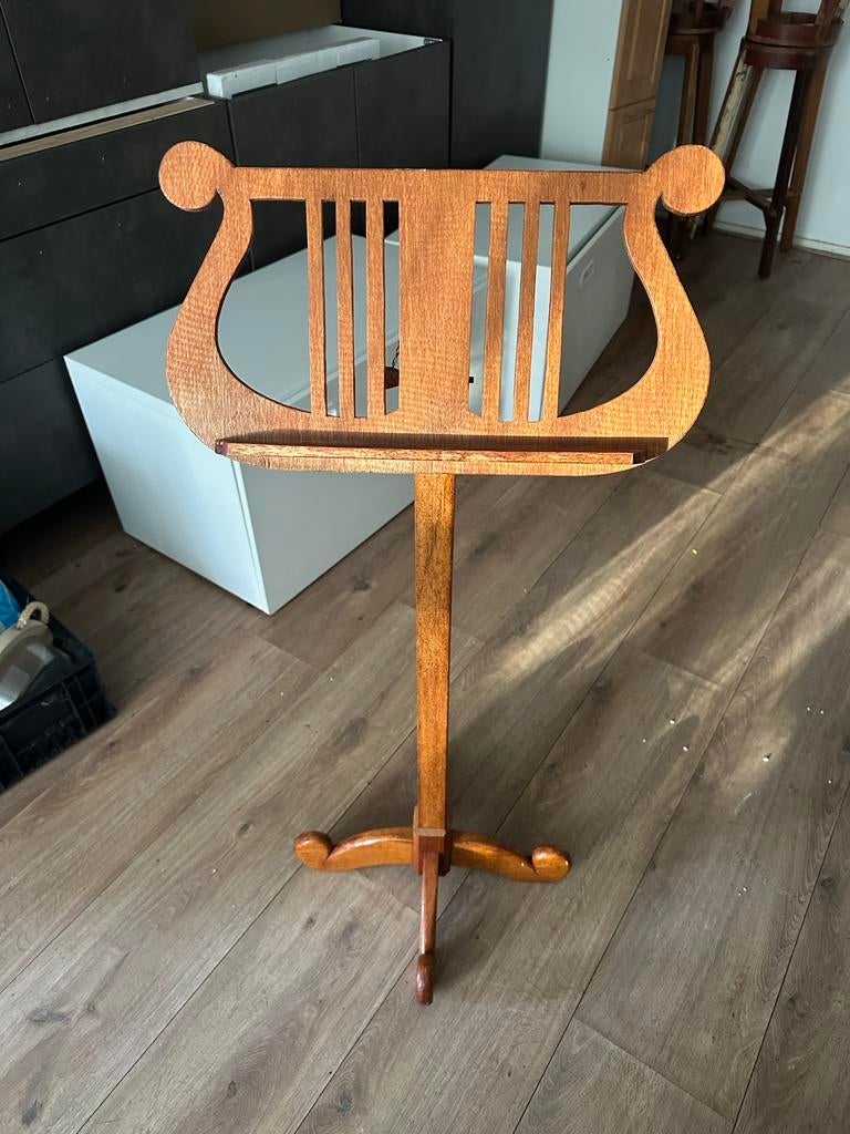 Vintage houten muziekstandaard / menukaarthouder, Ophalen, Gebruikt, Muziekstandaard, Overige instrumenten