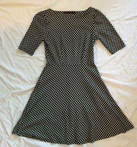 Leuke wit/roze POLKADOT/STIPPEN STEPS jurk, Ophalen, Zwart, Knielengte, Steps