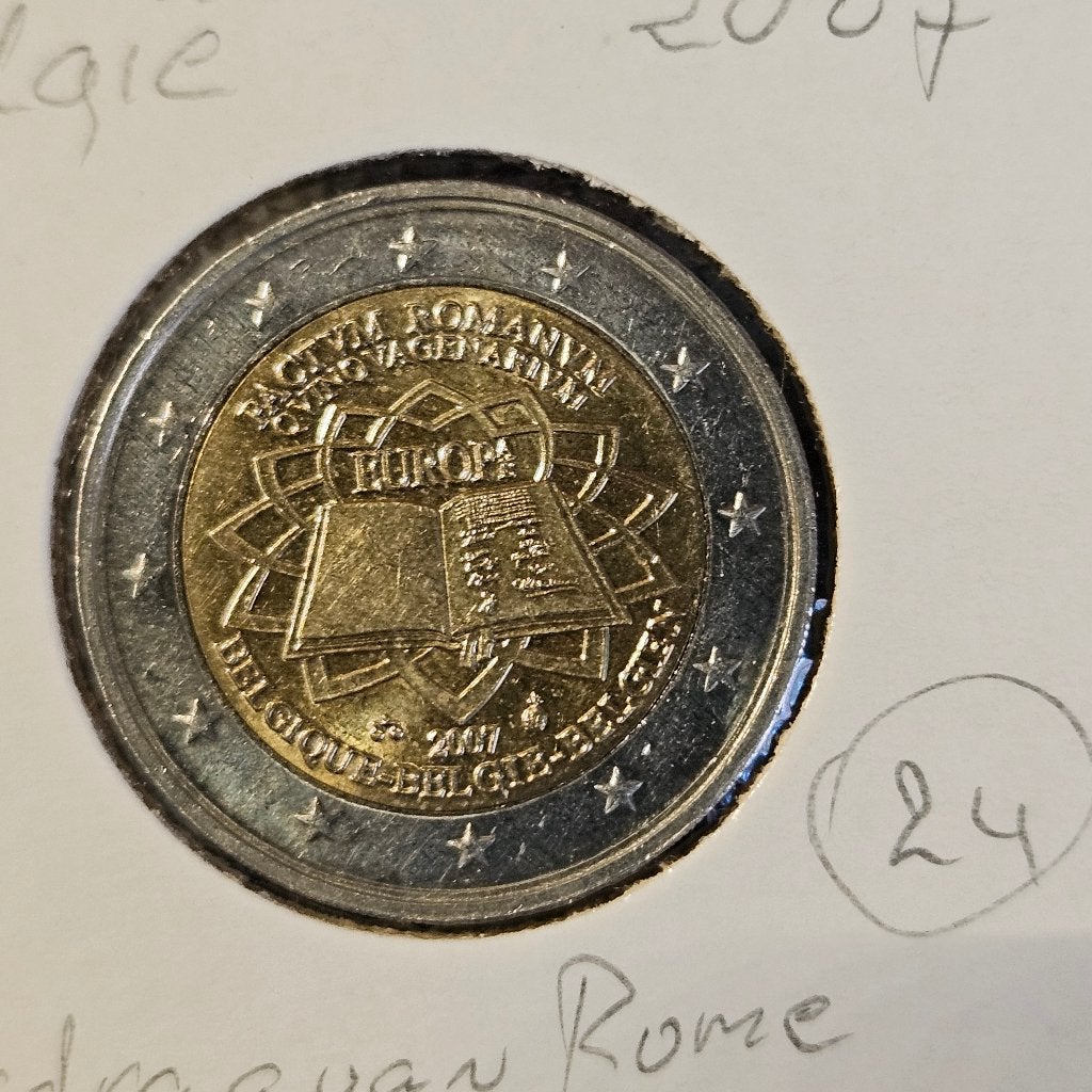 24 € 2,00 België; Verdrag van Rome	2007, Ophalen of Verzenden, België, 2 euro, Losse munt