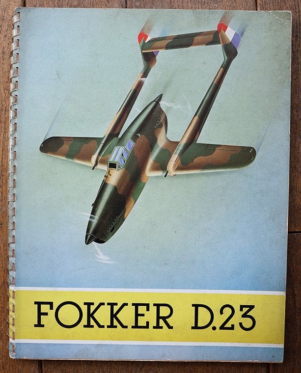 Uiterst unieke verkoopborchure van Fokker D.23, Ophalen, Gebruikt, Boek of Tijdschrift