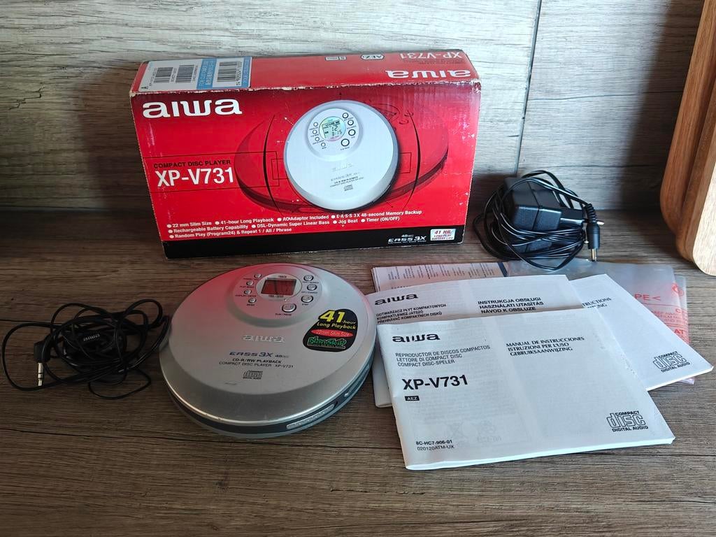 CD Speler / Diskman AIWA XP-V731 compleet, Ophalen of Verzenden, Discman