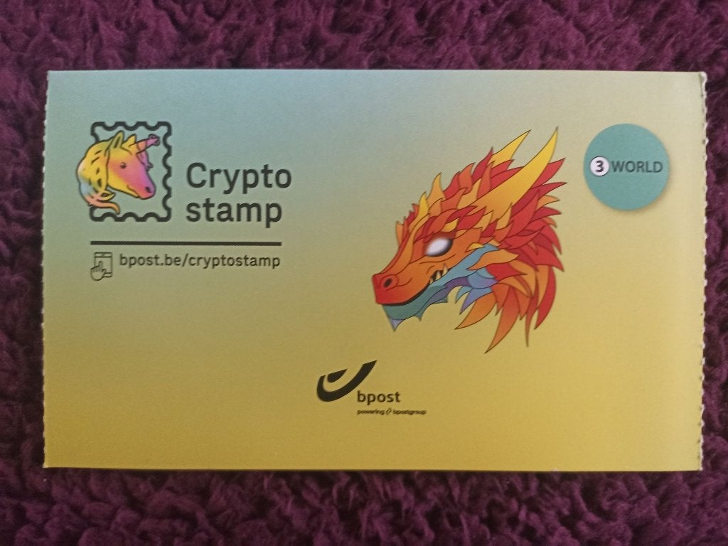 Belgische set van 4 cryptopostzegels 2024 Draak. Ongeclaimd., Ophalen of Verzenden