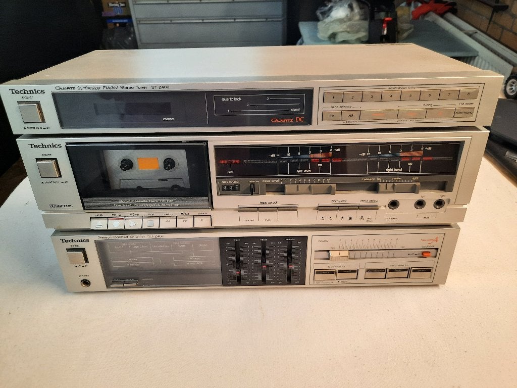 3 Vintage jaren 80 zilver kleur Technics stereo componenten, Ophalen, Gebruikt