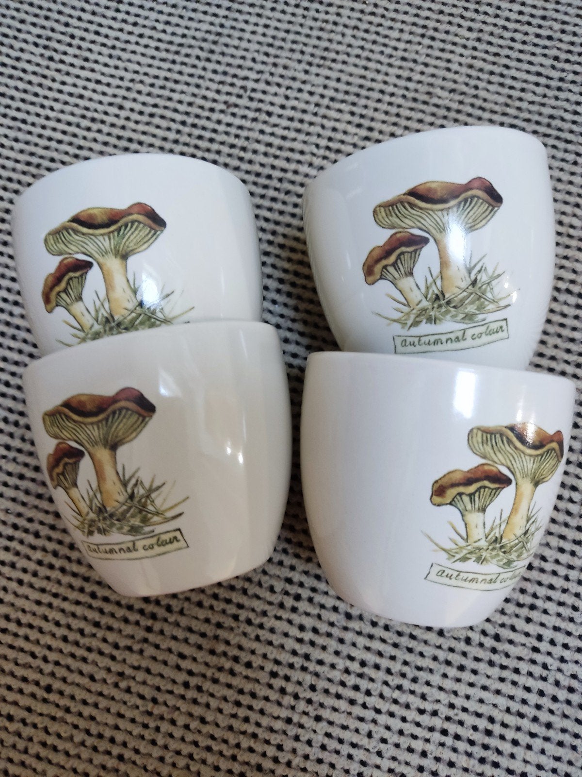Set van 4 vintage paddenstoel bekers Jet ter Steege, Ophalen of Verzenden