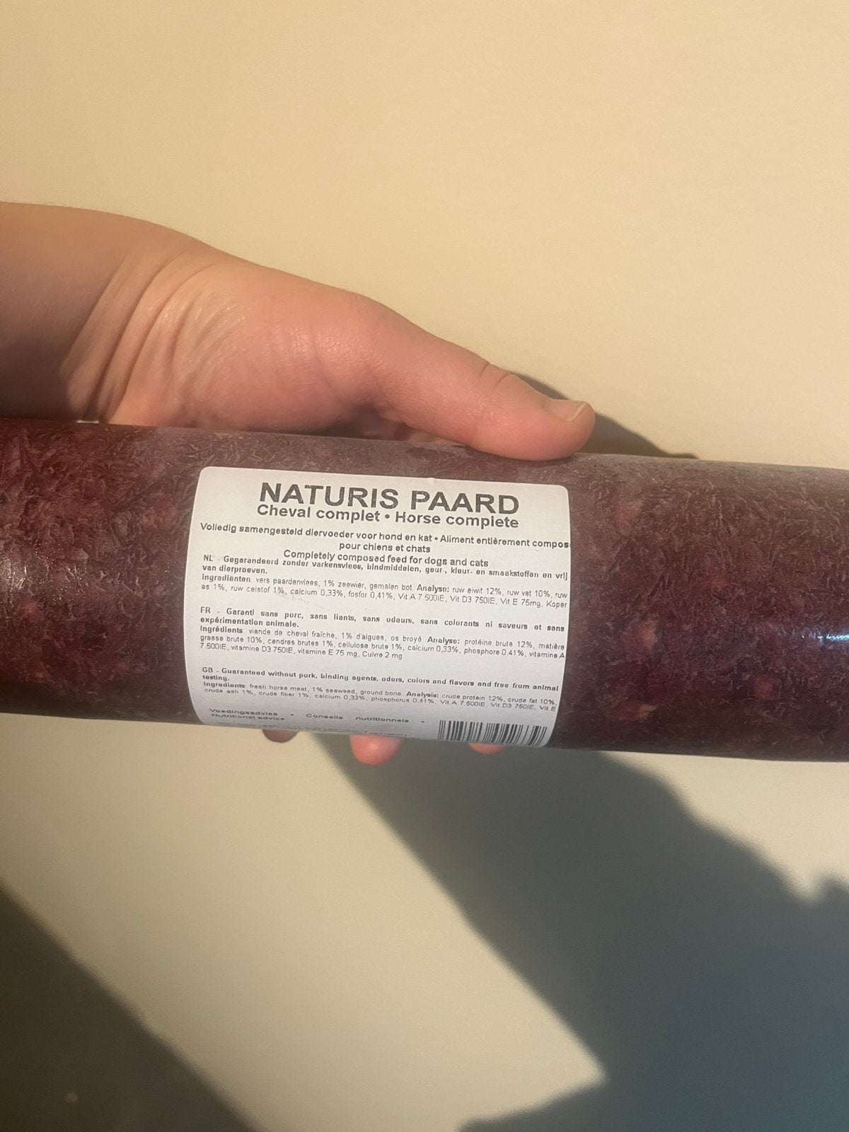 Naturis vers vleesworst paard compleet 2 kilo, Ophalen, Paars