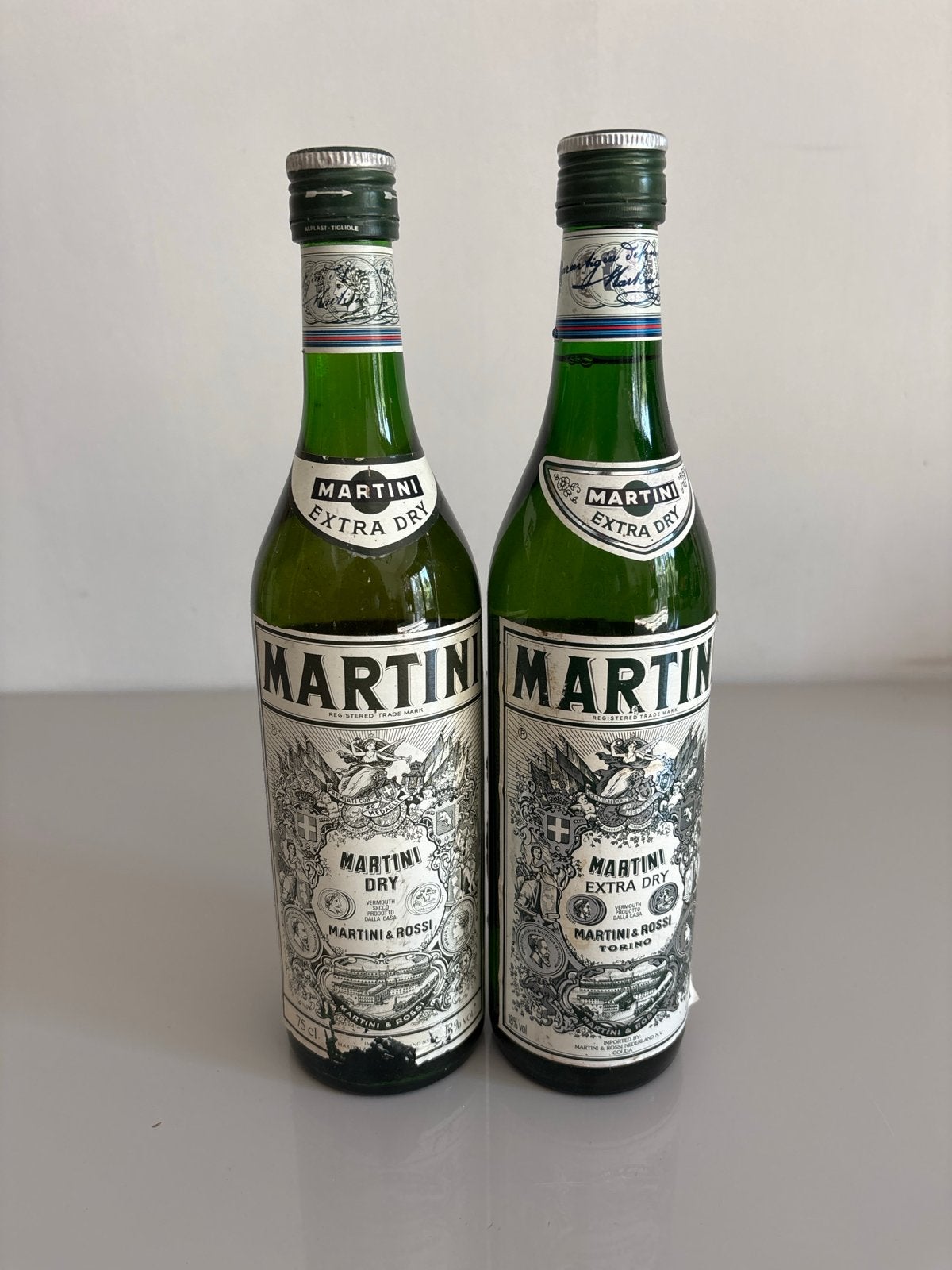 Vintage Martini Extra Dry flessen - Set van 2, Ophalen of Verzenden, Gebruikt