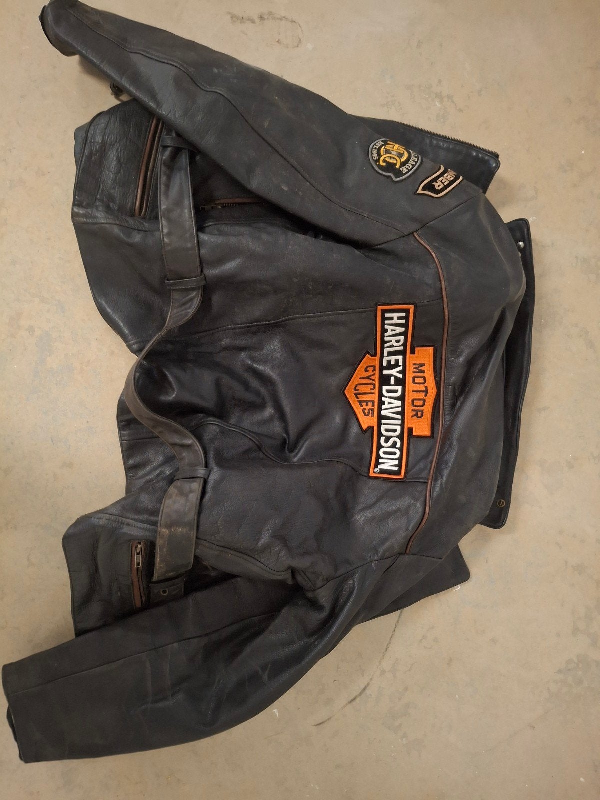 Harley-Davidson Leren Motorjas - Vintage Stijl, Motoren, Harley-Davidson, Heren, Jas | leer, Ophalen of Verzenden