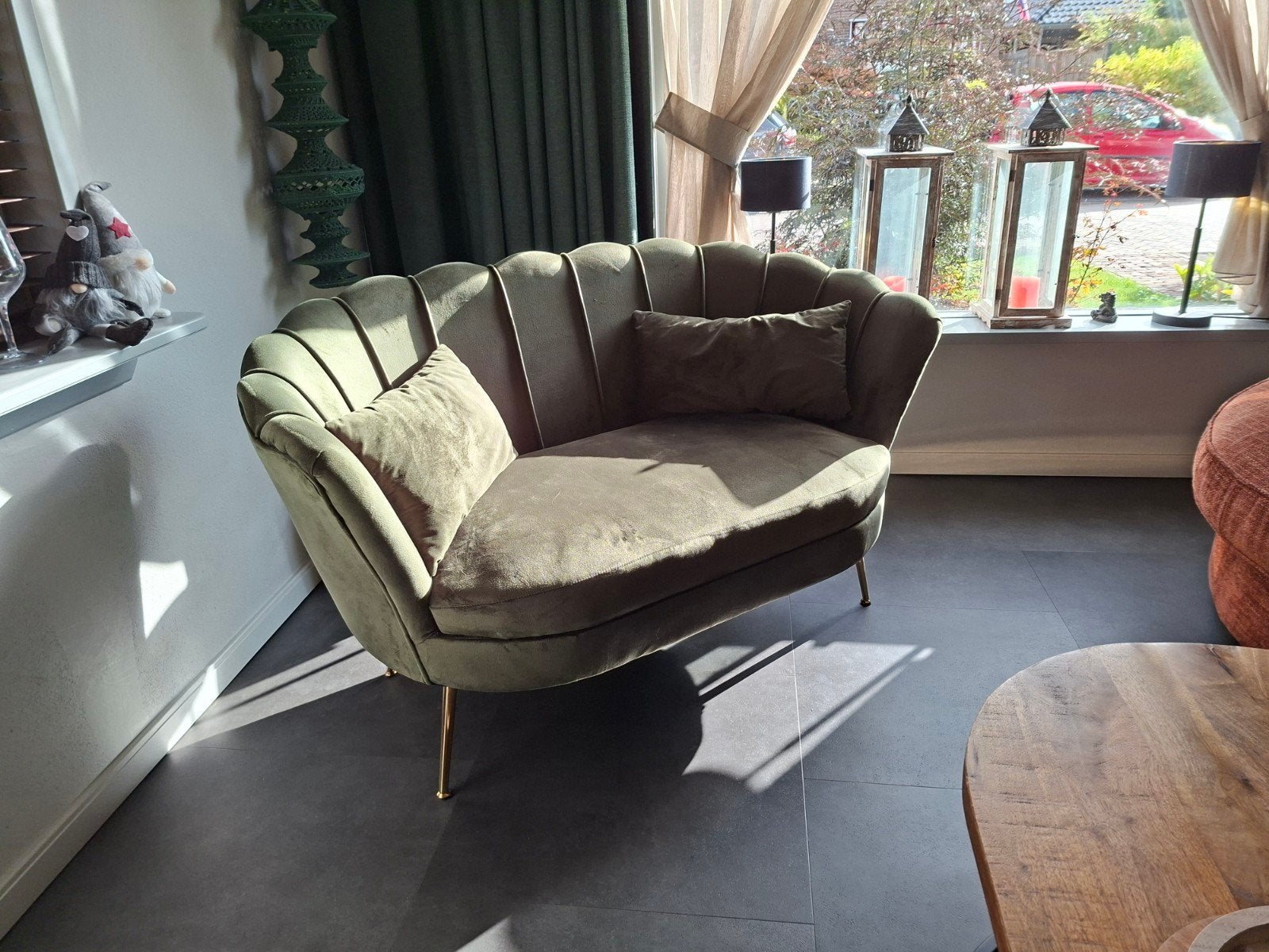 bankje 2 persoons groen, Huis en Inrichting, Art deco, Tweepersoons, 75 tot 100 cm, Ophalen of Verzenden
