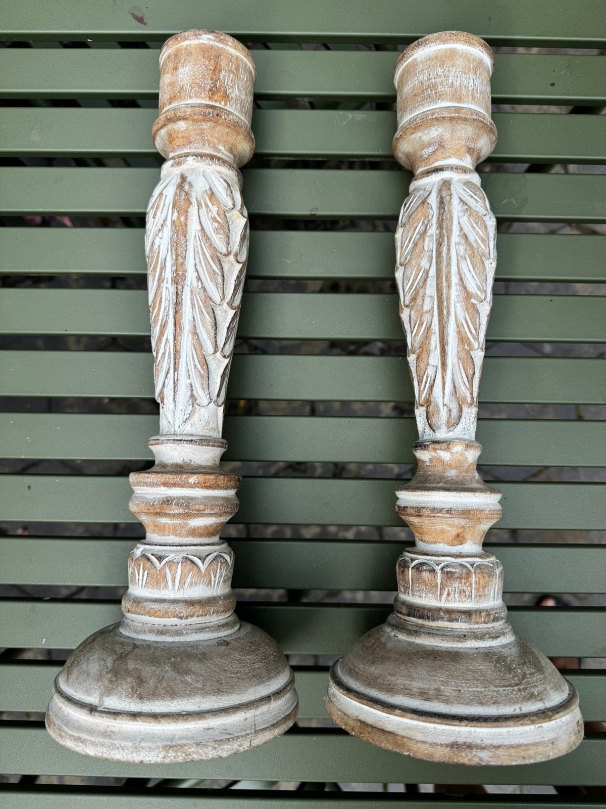 Handgesneden Baluster Kandelaren Set – Wabi-Sabi 37cm hoog, Huis en Inrichting, Woonaccessoires | Kandelaars en Kaarsen, Ophalen of Verzenden