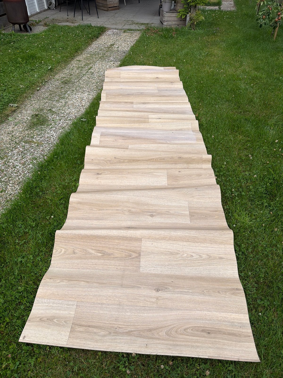 Vinyl vloerbedekking laminaat look 4x1 meter, Ophalen, Beige, Nieuw, Minder dan 5 m²