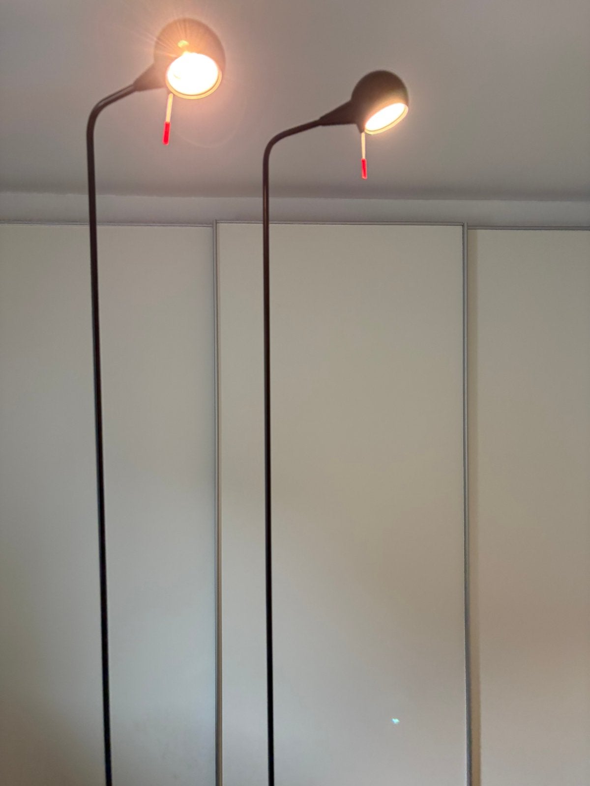 2 originele design Artemide Fire Fly Lettura leeslampjes, Ophalen, Gebruikt, Minder dan 100 cm, Metaal