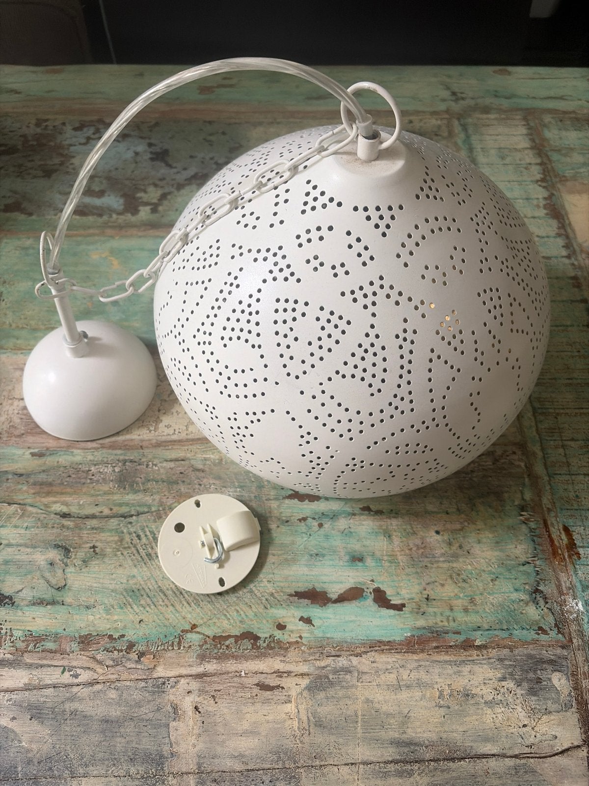Oosterse hanglamp goud wit - Romantisch licht, Ophalen, Gebruikt, Metaal, E27 (groot)