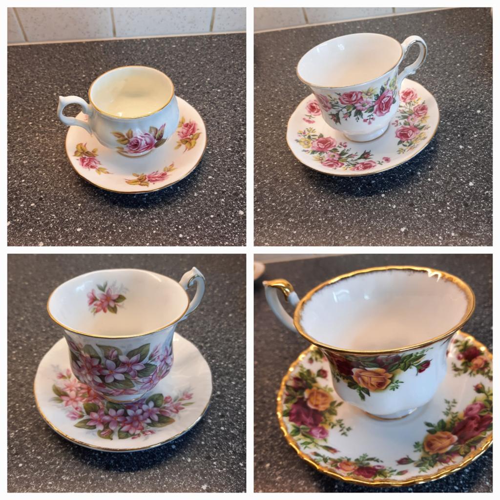 Vintage porseleinen theekopjes en schotels - diverse merken, Ophalen of Verzenden