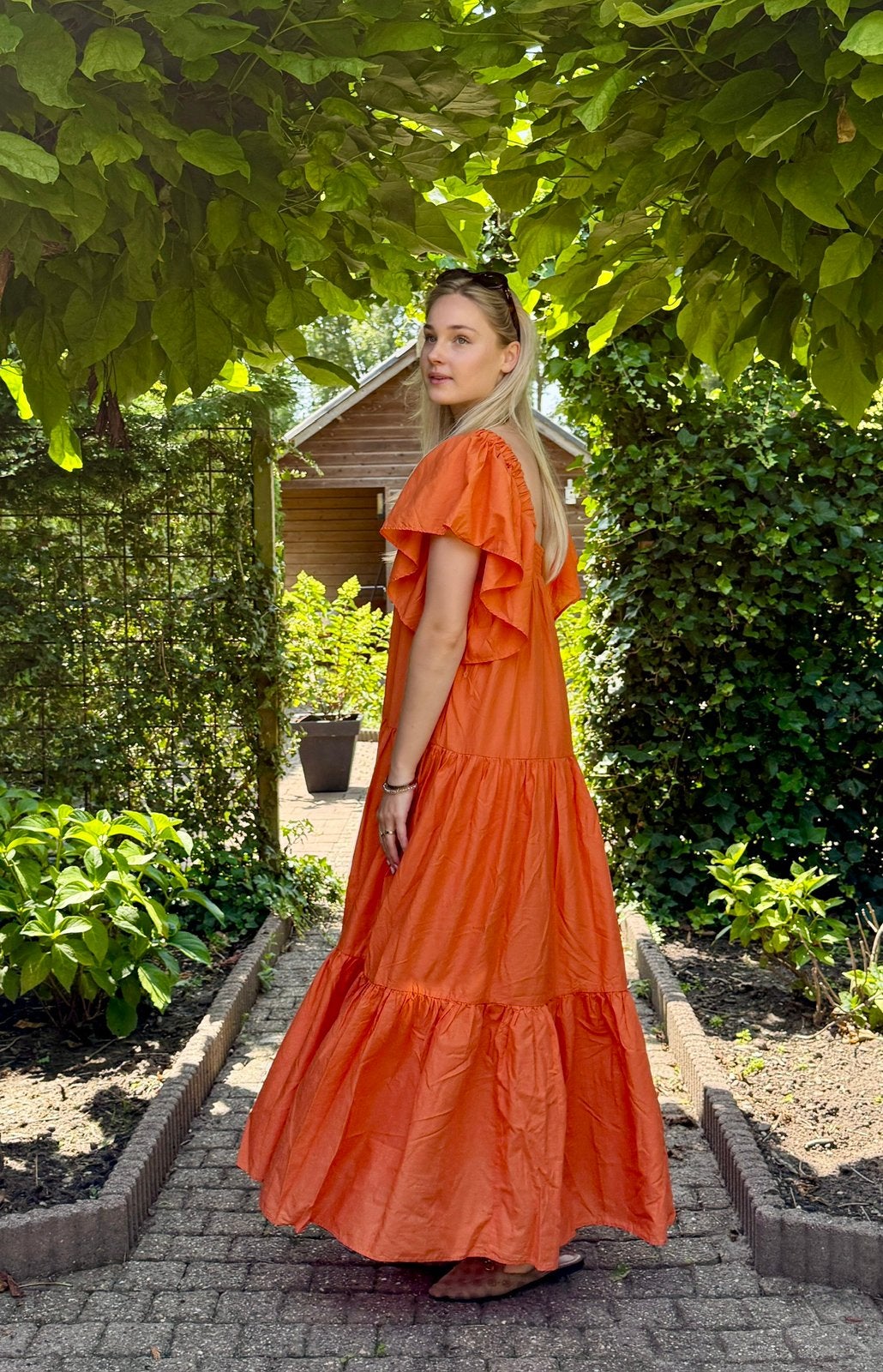 * Devotion * Lange jurk, maxidress. Maat S. Nieuw., Nieuw, Oranje, Ophalen of Verzenden, Maat 36 (S)