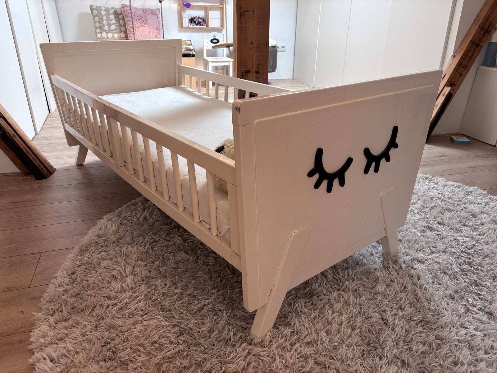 Vintage Frans Kleuterbed 150x70cm, Kinderen en Baby's, Gebruikt, 70 tot 85 cm, 140 tot 160 cm, Ophalen