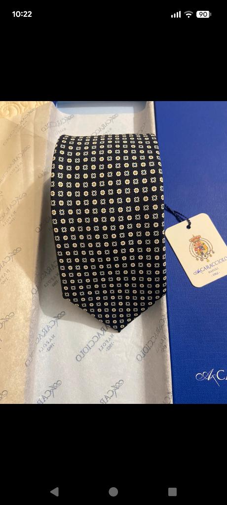 Caracciolo zijden stropdas, Blauw, Nieuw, Ophalen of Verzenden, Met patroon