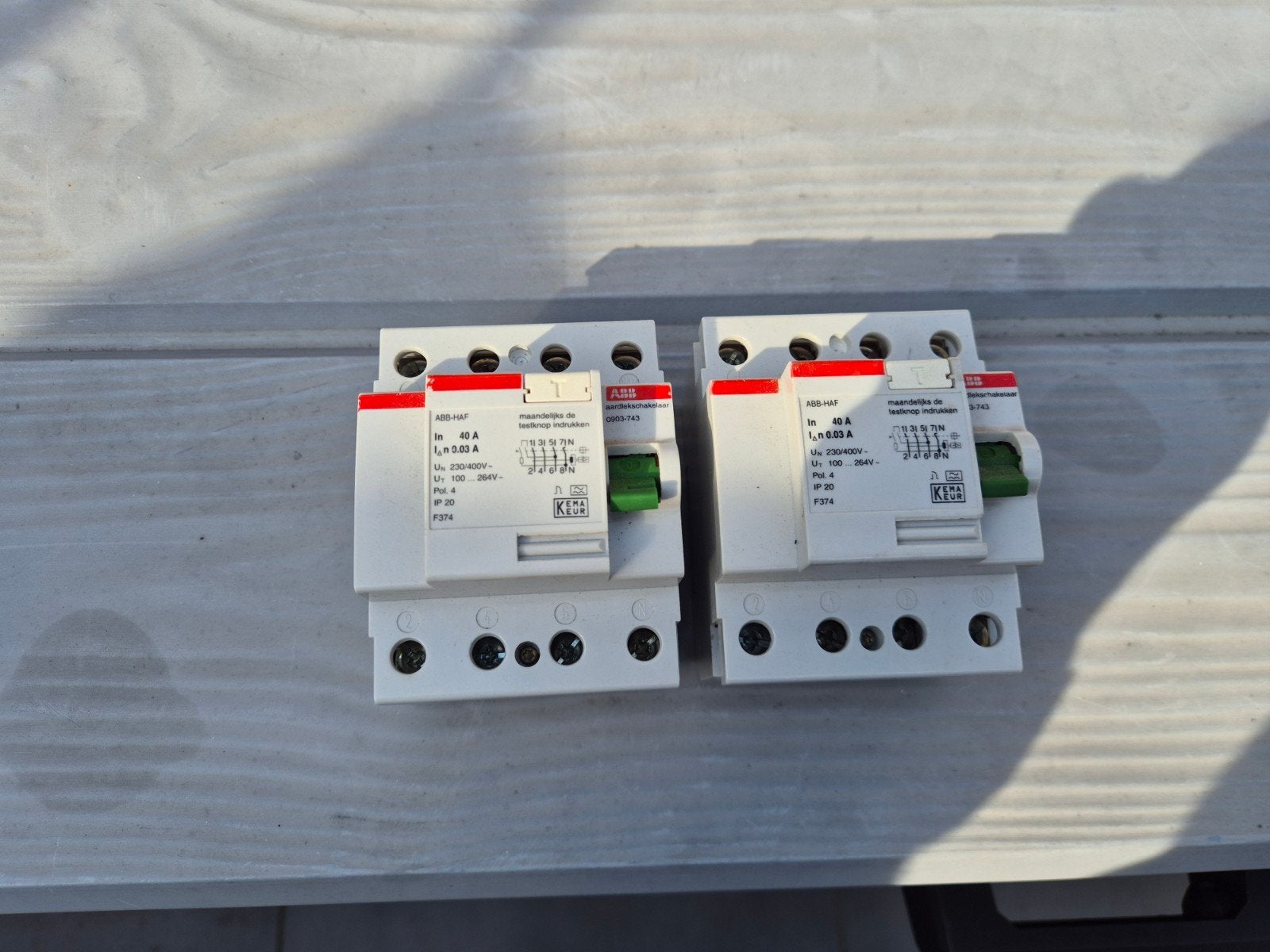 1x abb 3 fase 40a aardlek aardlekschakelaar abb-haf, Ophalen of Verzenden, Schakelaar