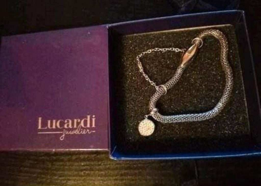 Lucardi stalen armband Mesh, Met kristal, Staal, Nieuw, Ophalen of Verzenden