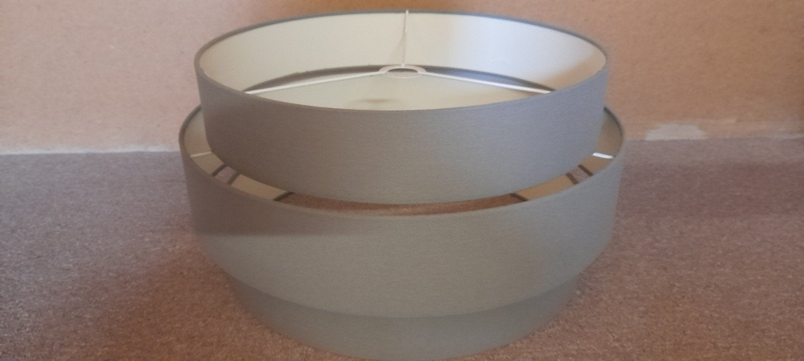 Grote lampenkap grijs diameter 60 cm, Ophalen, Rond, 30 cm, Zo goed als nieuw