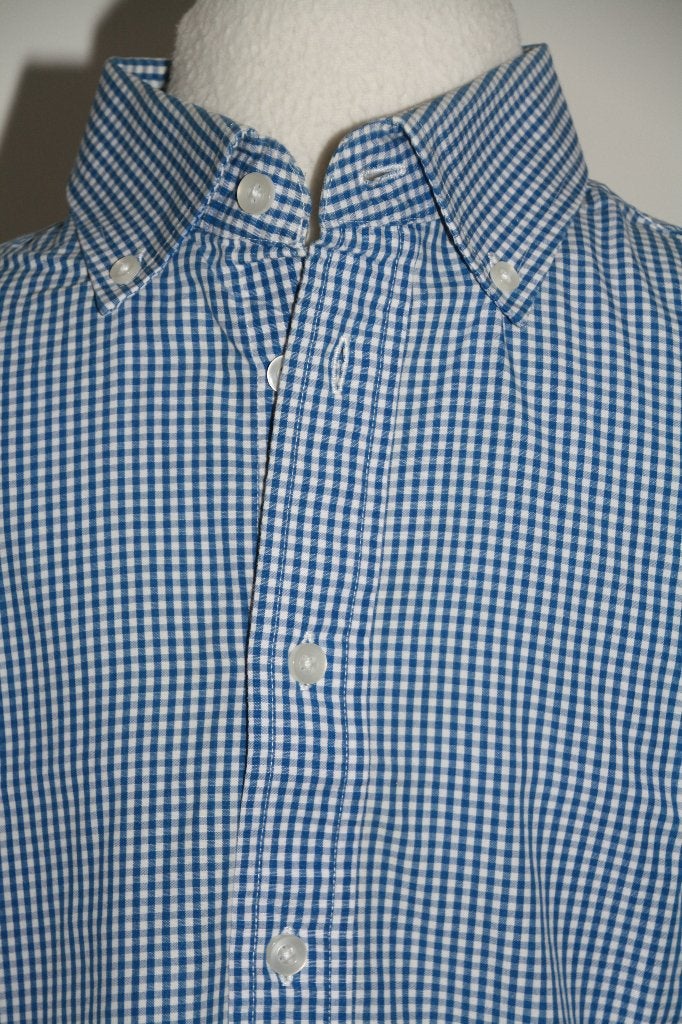 HEMA blouse overhemd heren ruitjes blauw maat L = 41/42, Hema, Blauw, Ophalen of Verzenden, Zo goed als nieuw