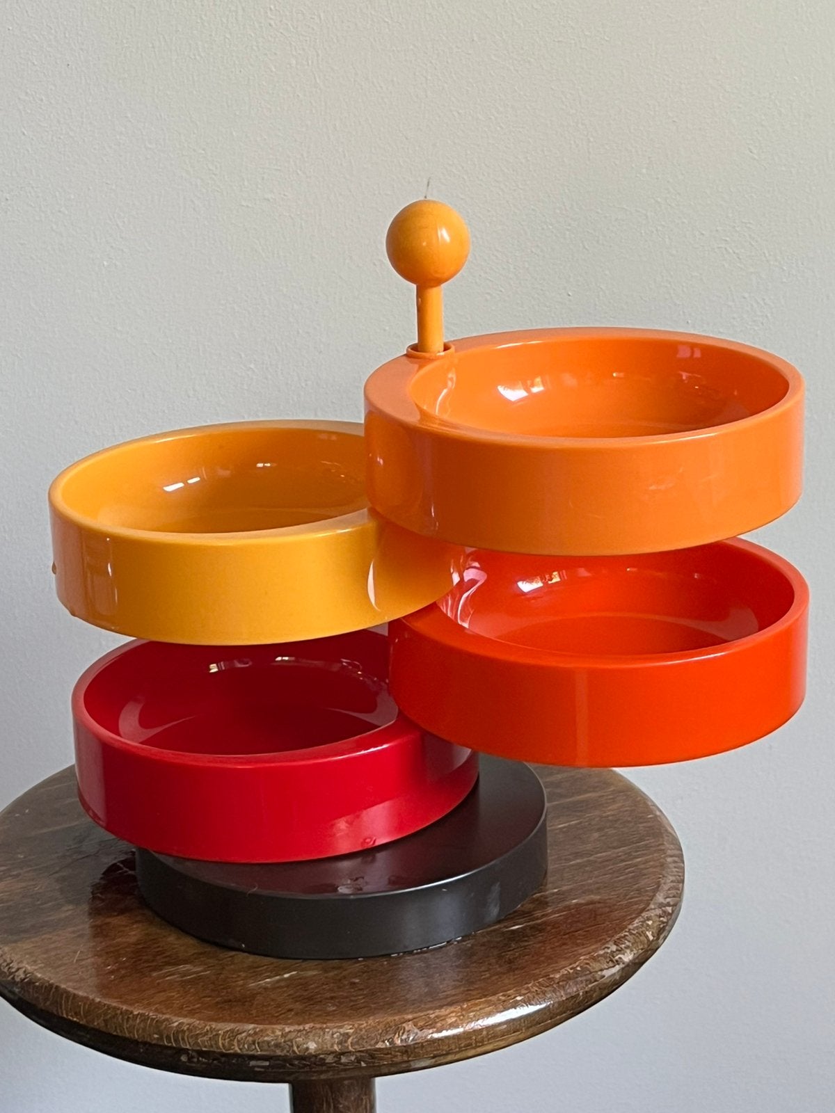 Originele vintage SpaceAge Emsa draaibare serveerschaal, Huis en Inrichting, Kunststof, Gebruikt, Overige merken, Overige typen