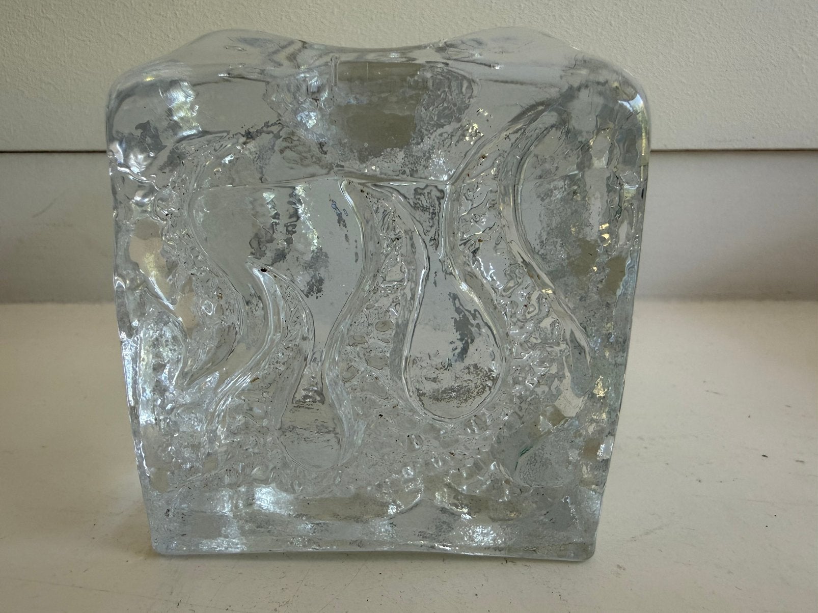 Kandelaar Kurt Wokan Ingrid Glashutte brutalist MCM, Antiek en Kunst, Antiek | Glas en Kristal, Ophalen of Verzenden