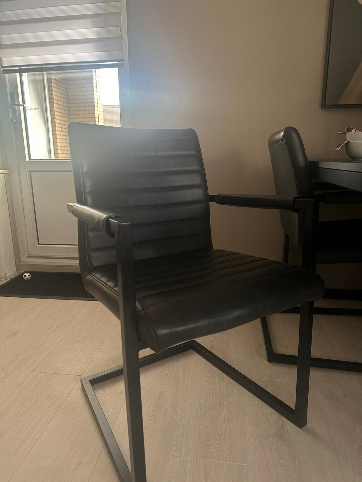 Eetkamerstoelen zwart 4x, Ophalen, Gebruikt