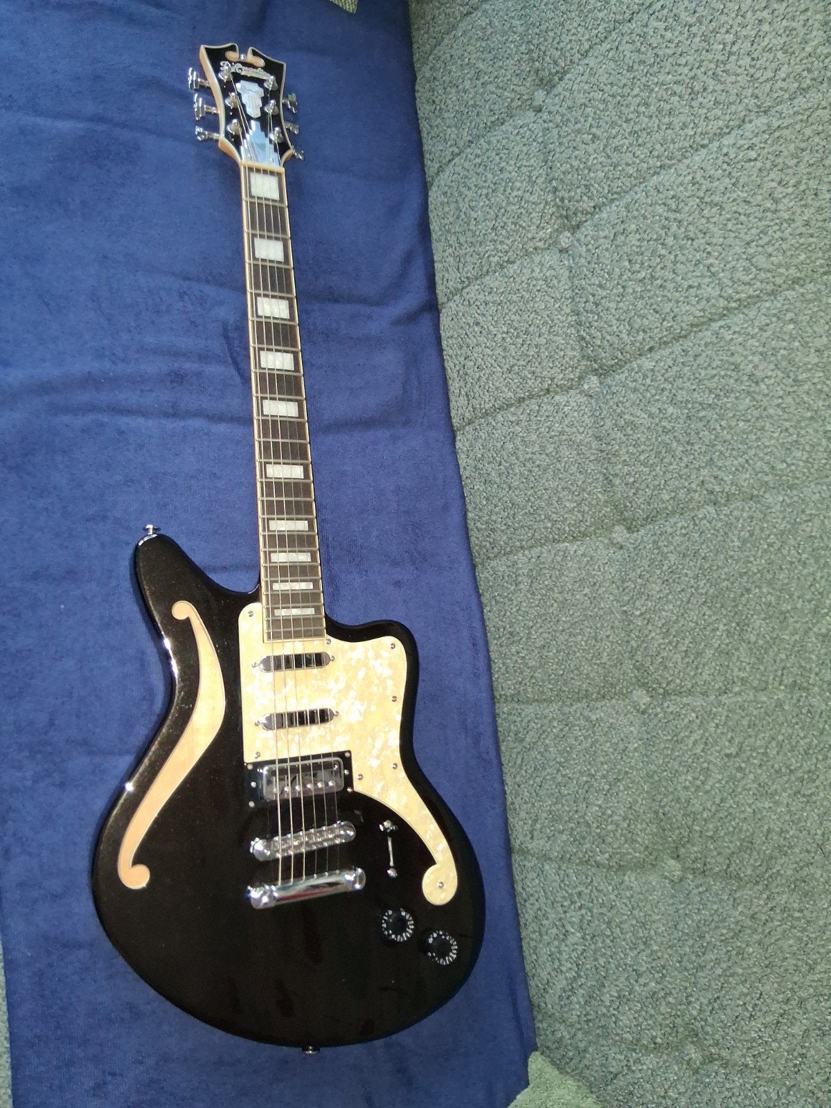 D'angelico premier bedford sh black/Epiphone, Ophalen, Zo goed als nieuw, Semi-solid body, Overige merken