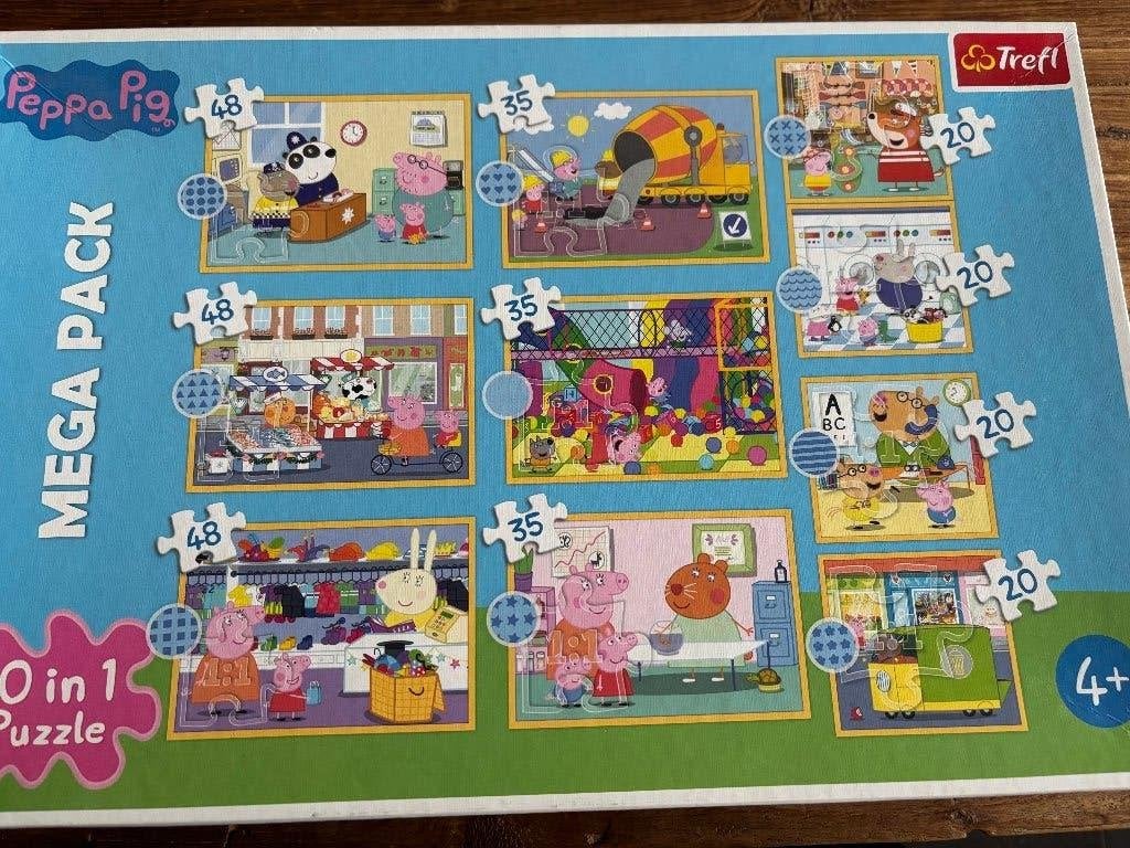 Peppa pig 10 in 1 puzzel, Ophalen of Verzenden, 10 tot 50 stukjes