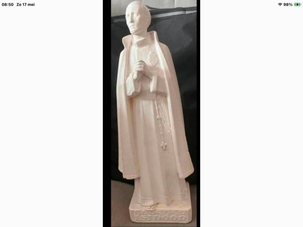 Broeder Isidoor ,antiek beeld , 41 cm hoog ,erg mooi !!, Antiek en Kunst, Antiek | Religie, Ophalen of Verzenden