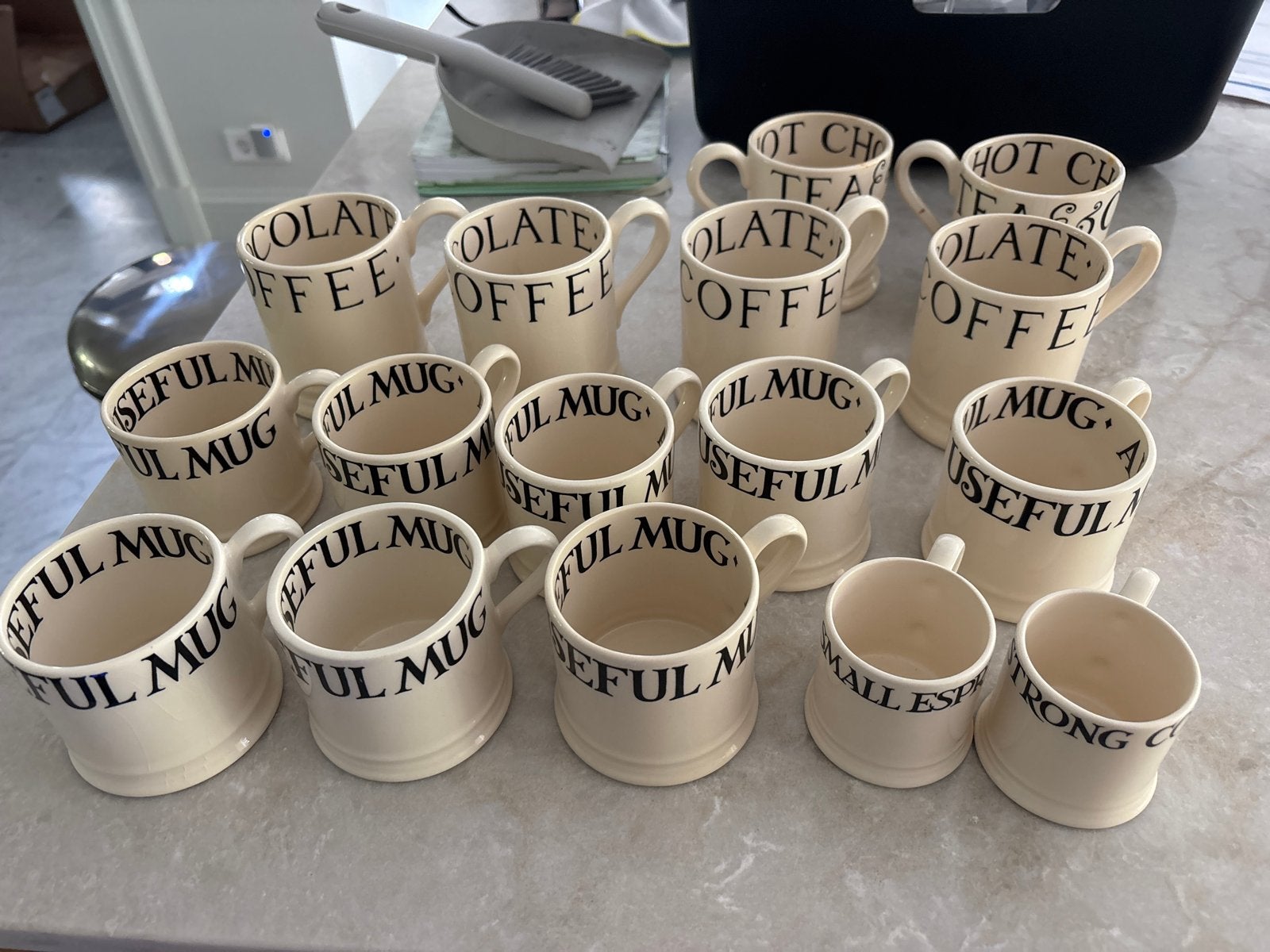 Emma Bridgewater mokken - 8x koffie, 2x espresso, 6x thee, Gebruikt, Emma Bridgewater, Aardewerk, Mok