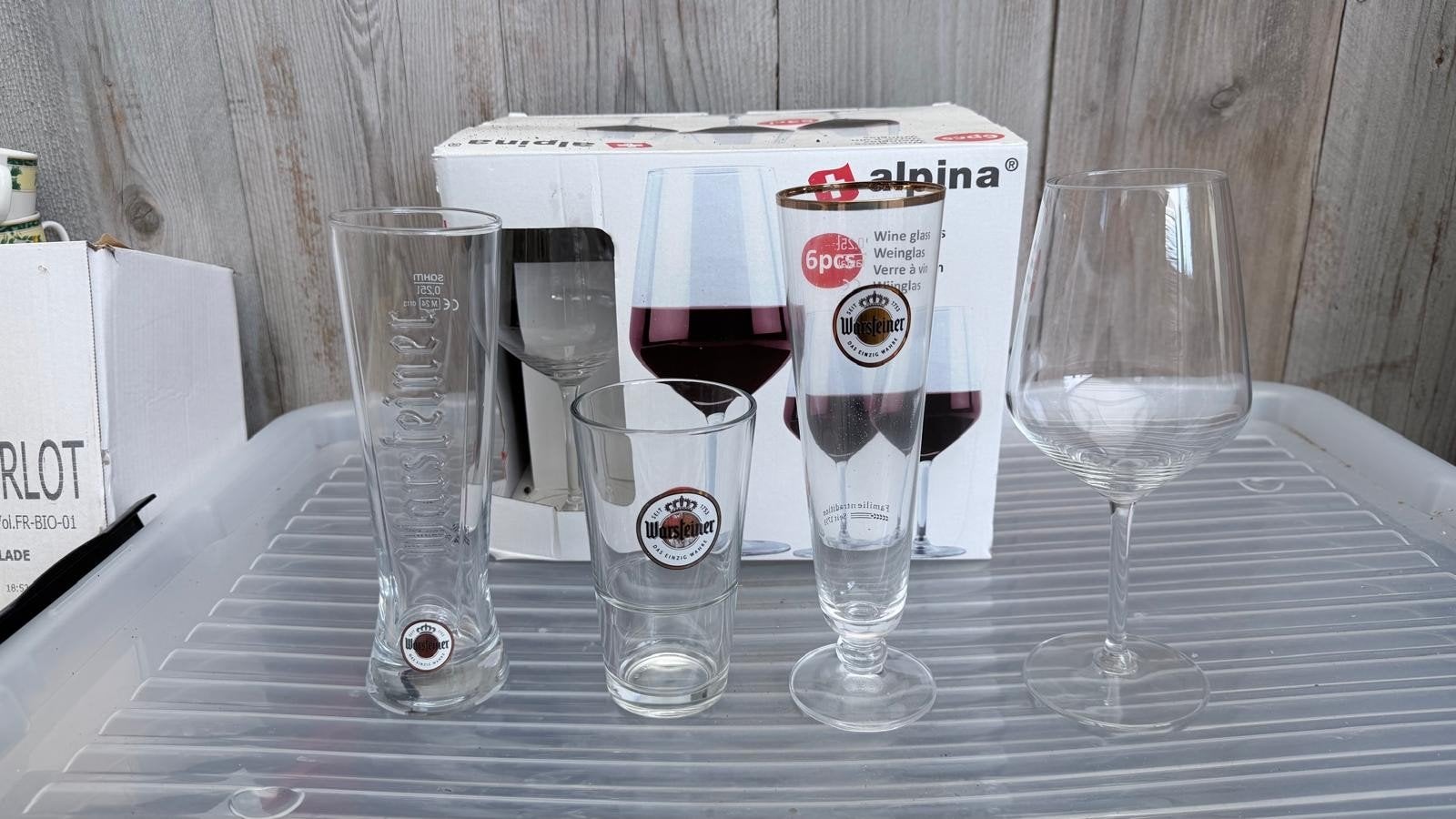Bier en wijnglazen, gebruikt voor een themafeest, Ophalen, Glas of Glazen, Overige merken, Overige stijlen