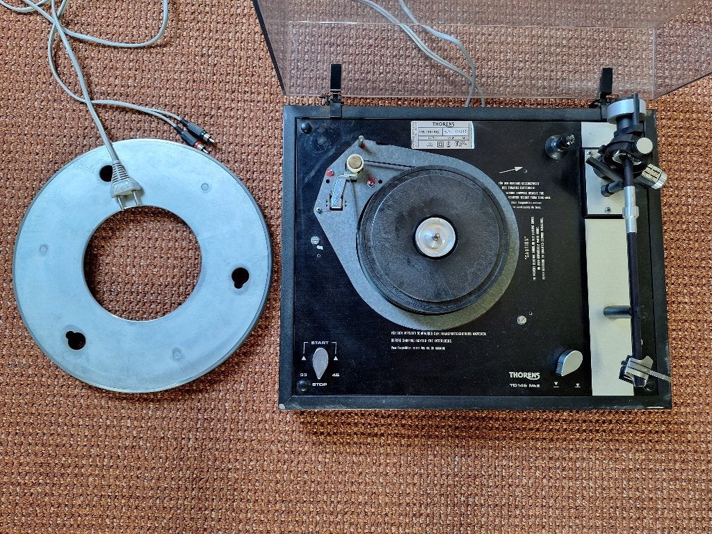 Thorens TD 166 MKII Platenspeler met stofkap, Ophalen, Gebruikt, Platenspeler, Thorens