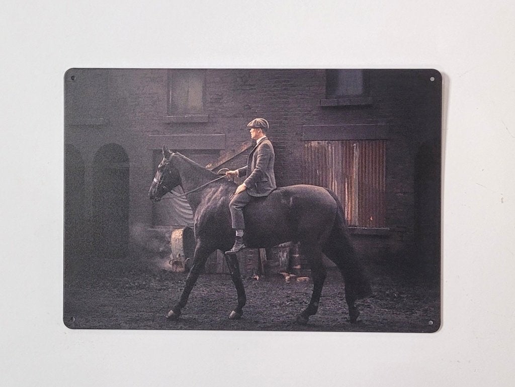 Peaky Blinders op paard reclamebord van metaal wandbord, Info@deconoord.nl, Deco Noord, Poster, Nieuw