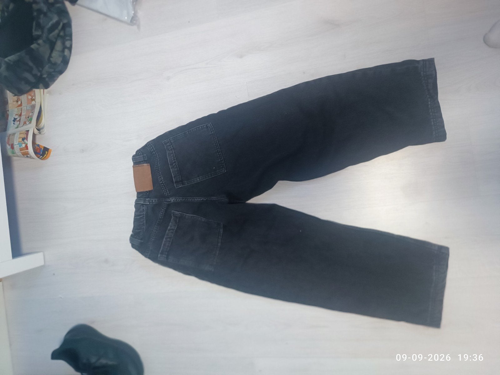 Zwarte wijde jeans zara, Ophalen of Verzenden, Gedragen, Zwart, W32 (confectie 46) of kleiner