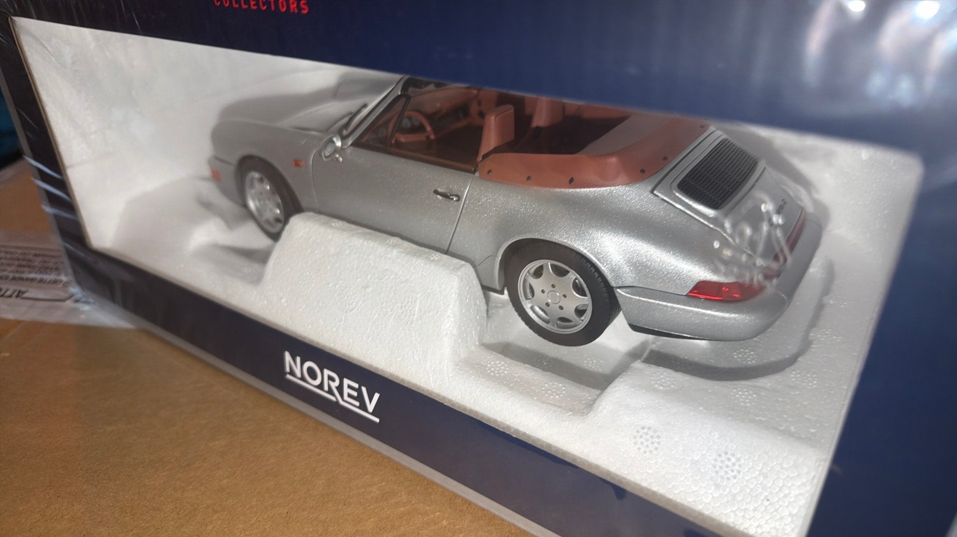 Norev Porsche 911 (964) Carrera 2 Cabriolet 1990 Zilver, Norev, Ophalen of Verzenden, Zo goed als nieuw, E