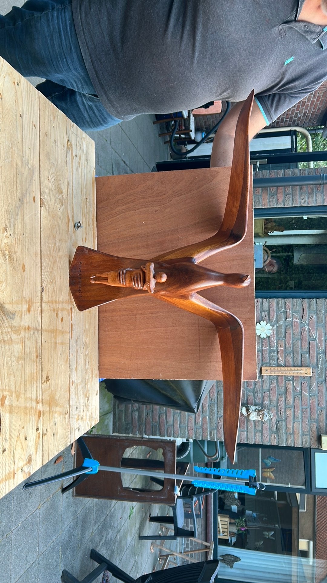Met de hand gesneden Houtsnijwerk vogel, Ophalen, Houtsnijwerk, 50 - 100 cm, Handgemaakt