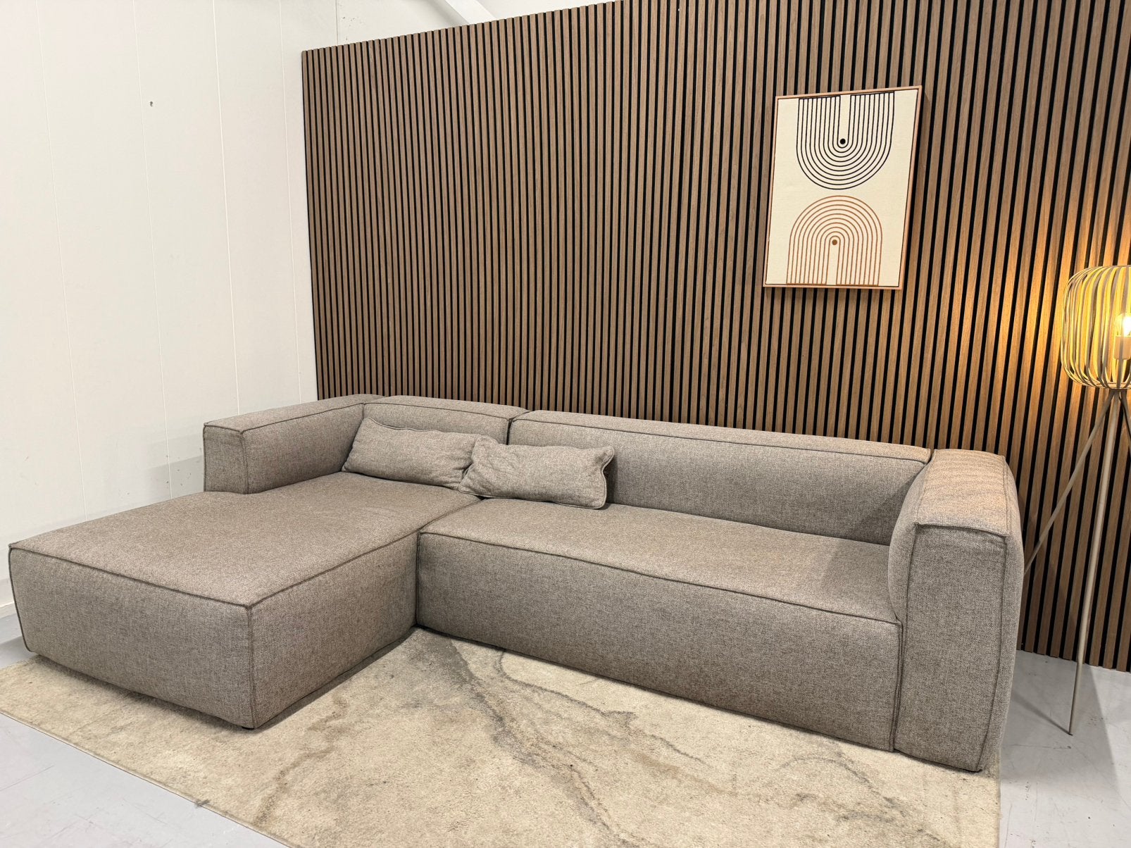 Woood Bean - Hoekbank - Grijs - Zeer Nette Staat, Ophalen of Verzenden, Zo goed als nieuw, 150 cm of meer, Vierpersoons of meer