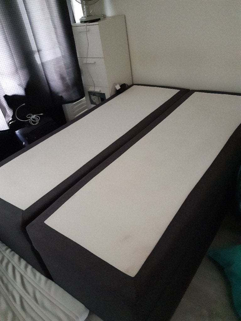 Boxspring 1.40mx2.00m (2x70) met opbergruimte, Ophalen, Gebruikt, Tweepersoons, 140 cm