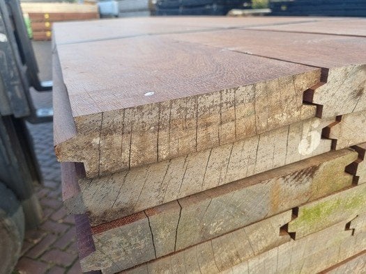 28.35 m2 Azobé hardhouten damwand 5 cm dik -nr: HP70, Ophalen, 250 cm of meer, Planken, Hardhout