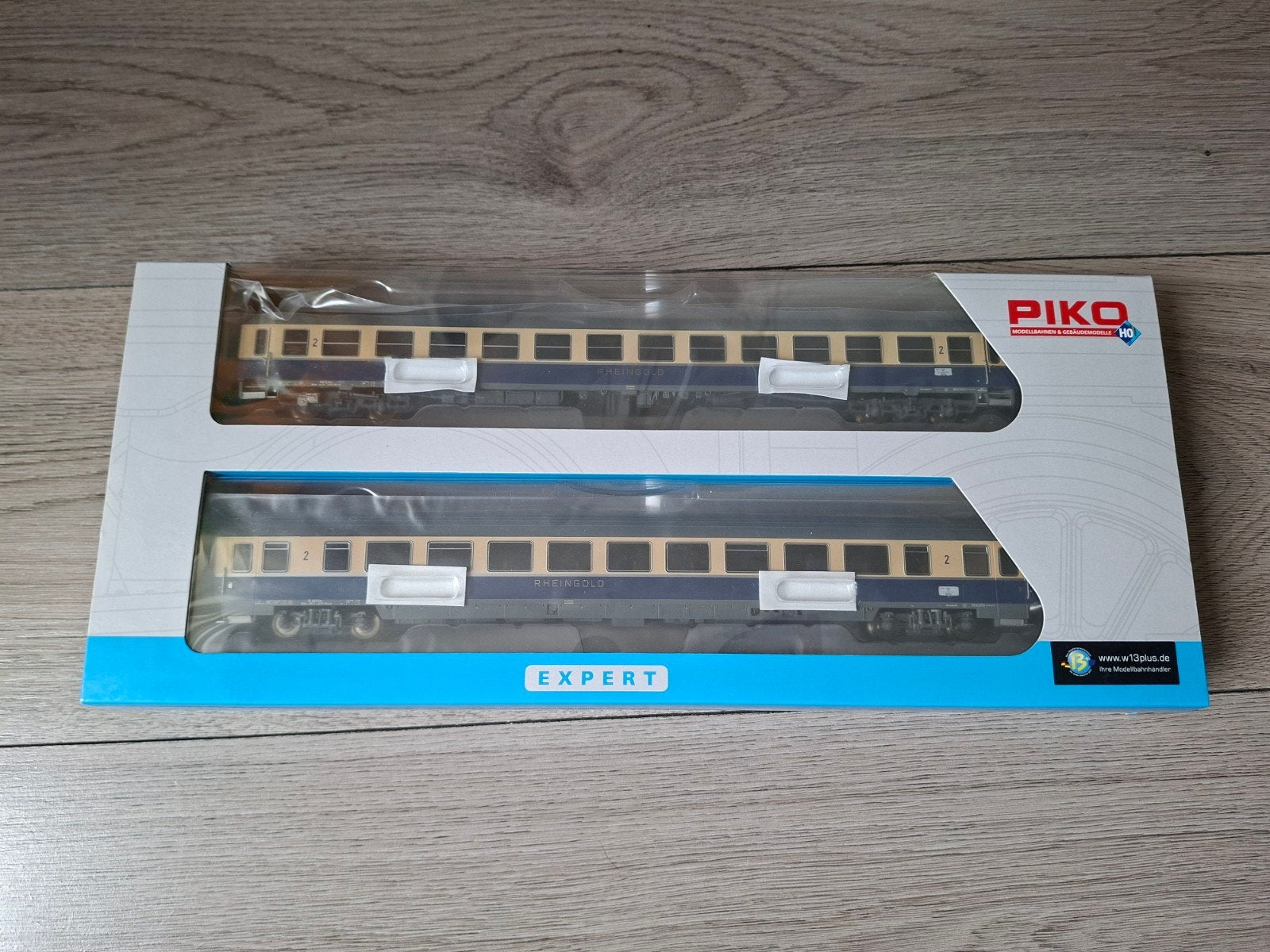 PIKO 73026 DB Rheingold set 2-delig, Gelijkstroom, Wagon, Zo goed als nieuw, Piko