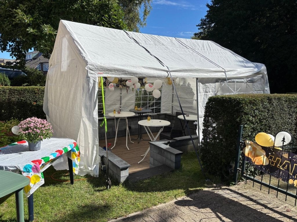 PARTY TENT HUREN 4X5:100€ voor 3 dagen, Ophalen of Verzenden, Zo goed als nieuw, Tot en met 4