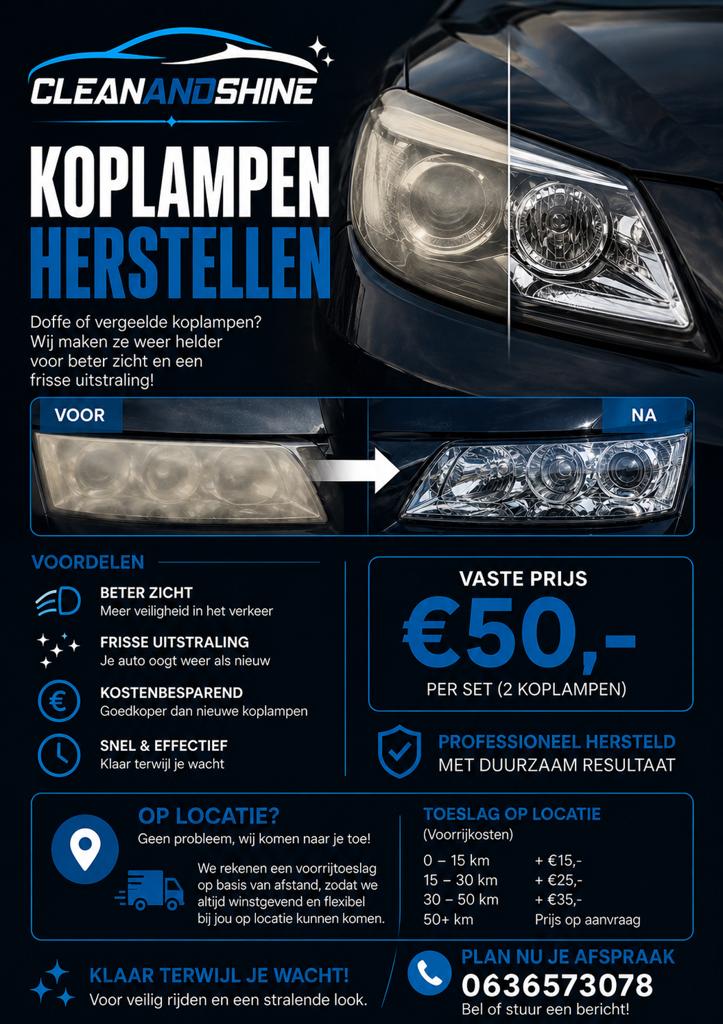 Kies voor heldere koplampen en veilige uitstraling, 24-uursservice, Overige werkzaamheden