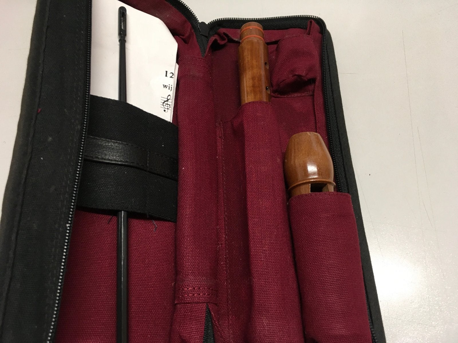 Aura blokfluit met hoes - en wisser. Perenhout, Ophalen of Verzenden, Zo goed als nieuw, Sopraan of Sopranino, Met koffer, hoes of etui