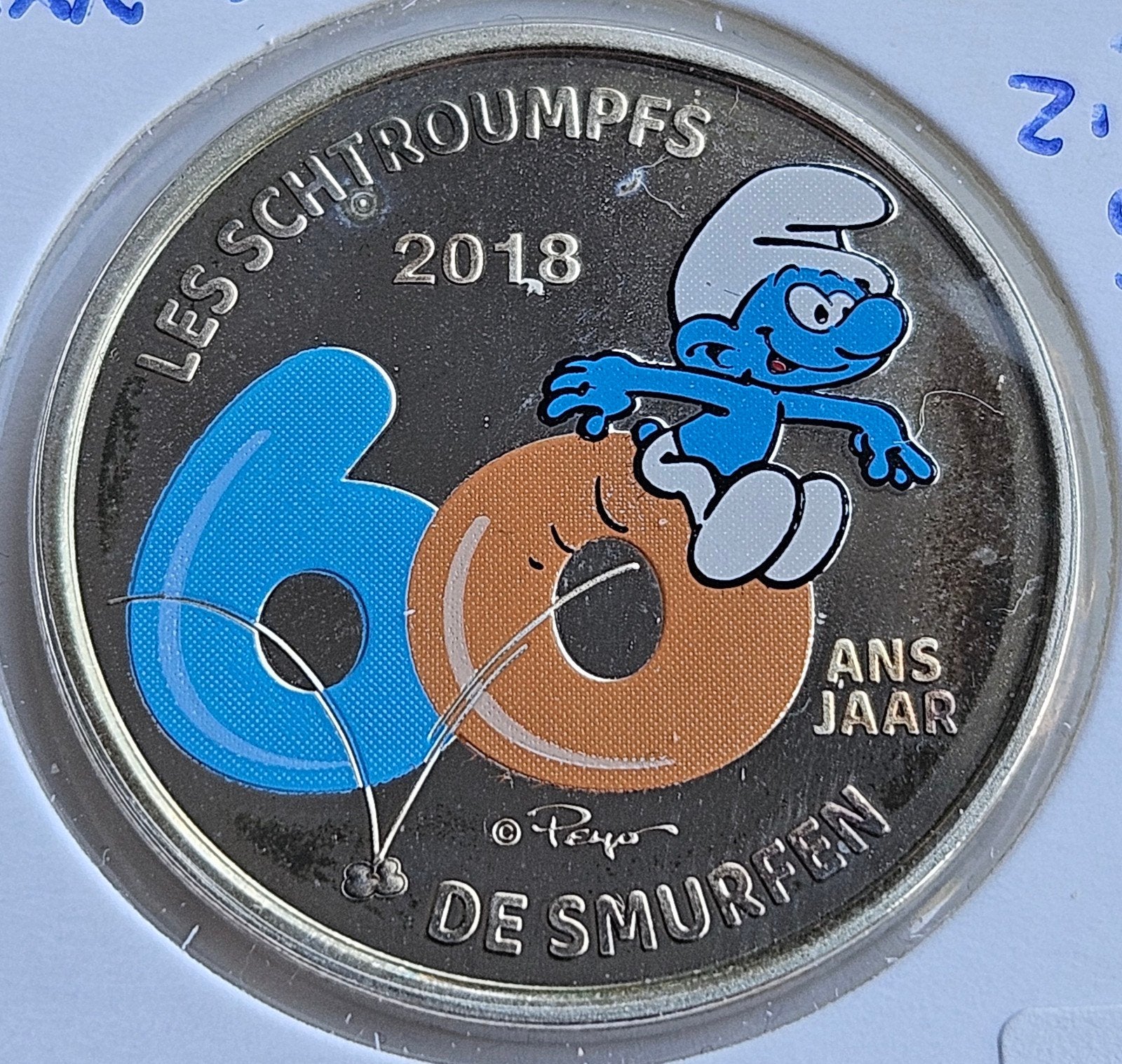 België 5 Euro 2018 zilver, De Smurfen 60 jaar., Zilver, België, Ophalen of Verzenden, 5 euro