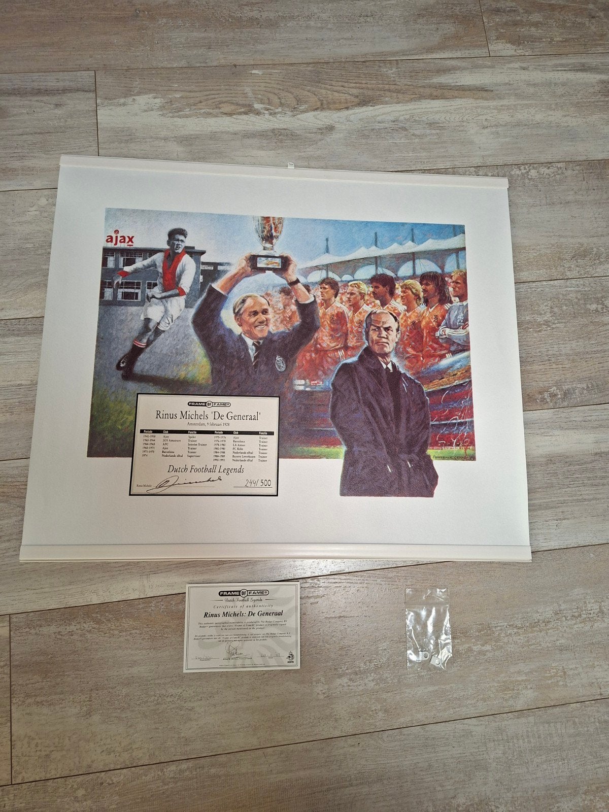 Litho Rinus Michels 'De Generaal' EK 1988 met certificaat, Ophalen of Verzenden