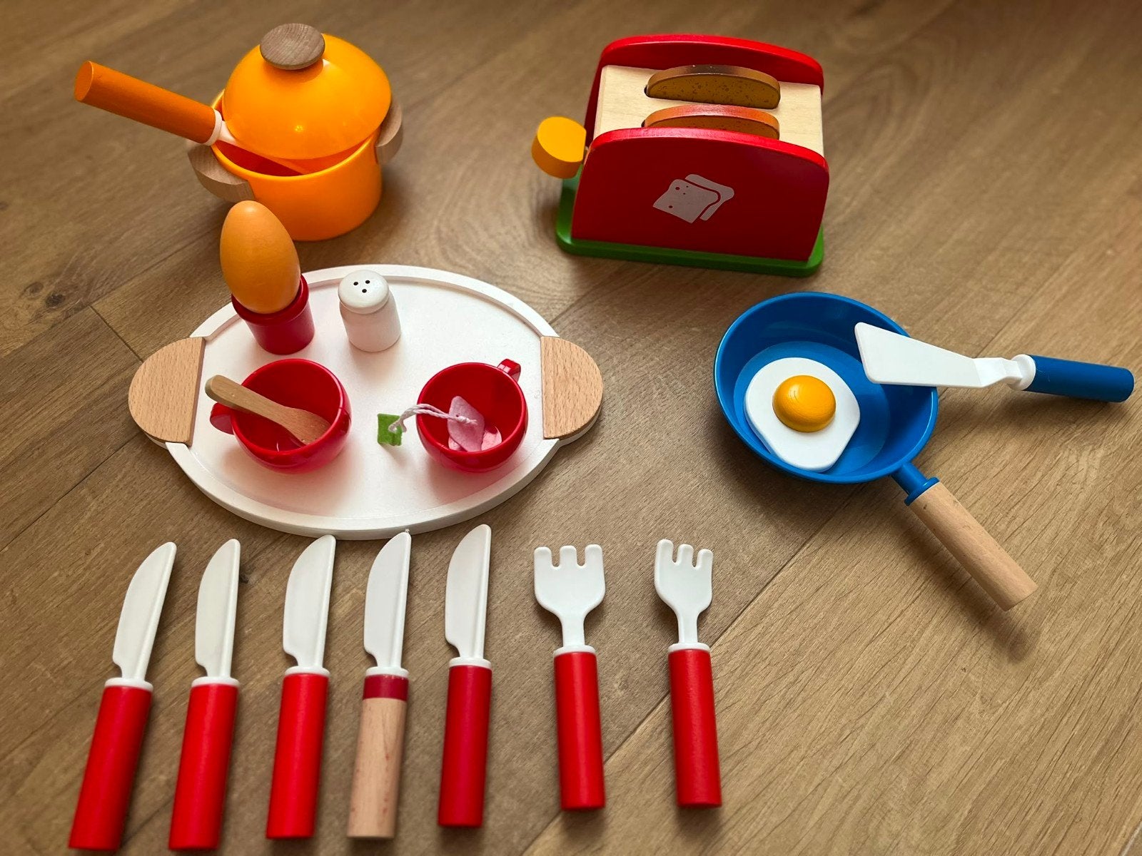 Houten Ontbijtset met Broodrooster en Keukengerei, Ophalen of Verzenden