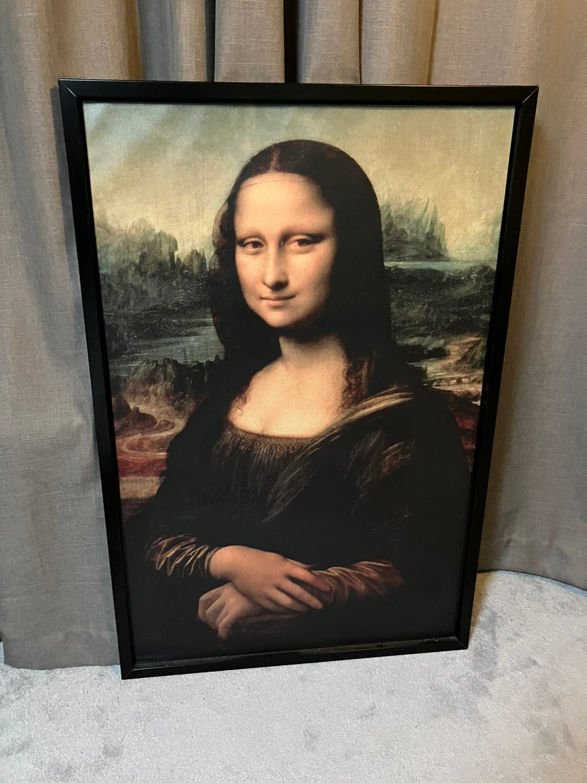 Mona Lisa in lijst, Ophalen, Zo goed als nieuw, Minder dan 50 cm, Schilderij