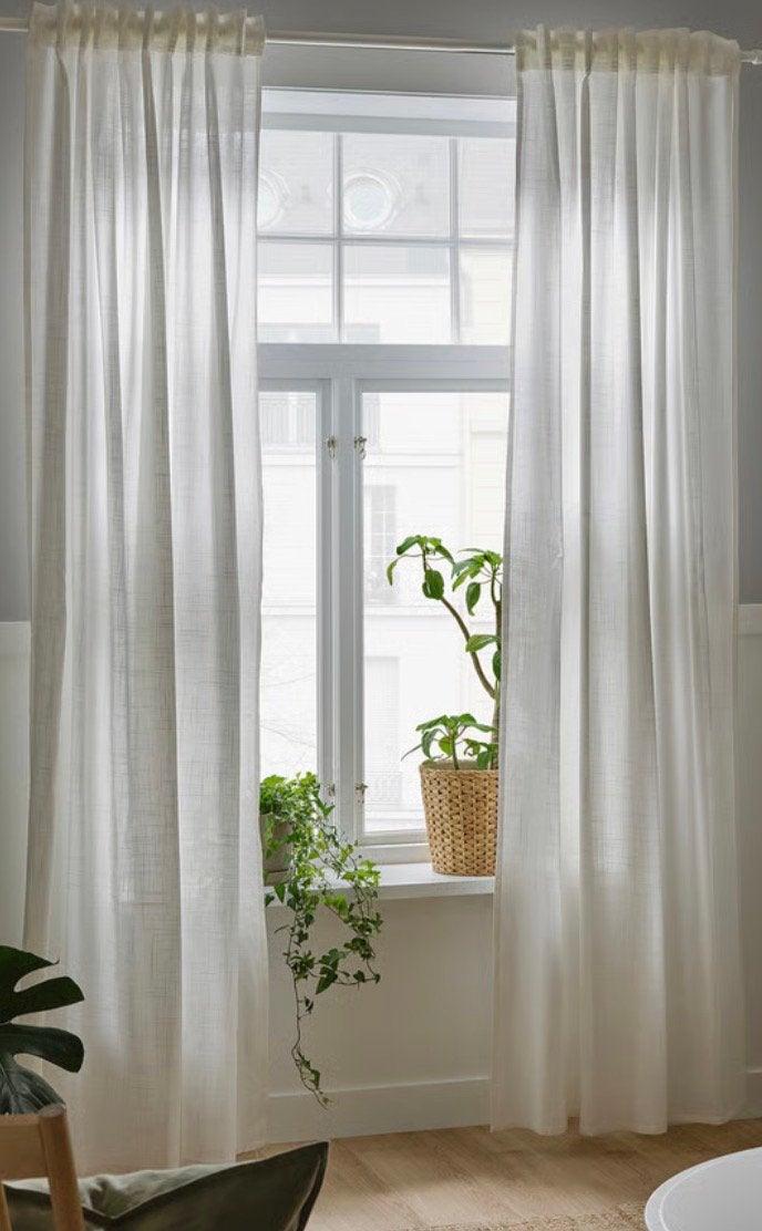 IKEA SILVERLÖNN Sheer curtains, Ophalen, Wit, Zo goed als nieuw, Gordijn